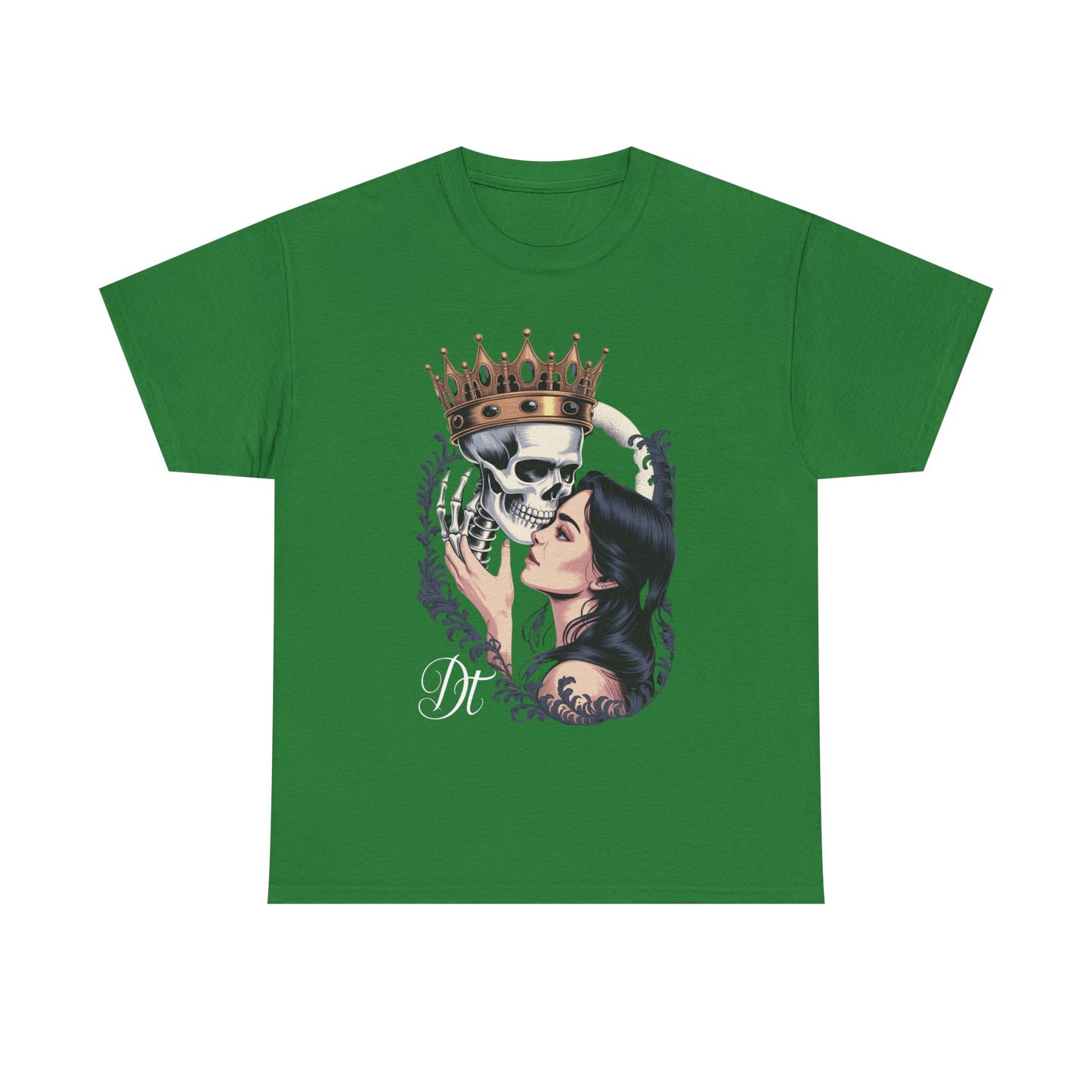 Gothic Skull Kiss T-Shirt, Unisex Tee for Halloween, Alternative Fashion, Edgy Gifts, Casual Wear, Unique Graphic Tee