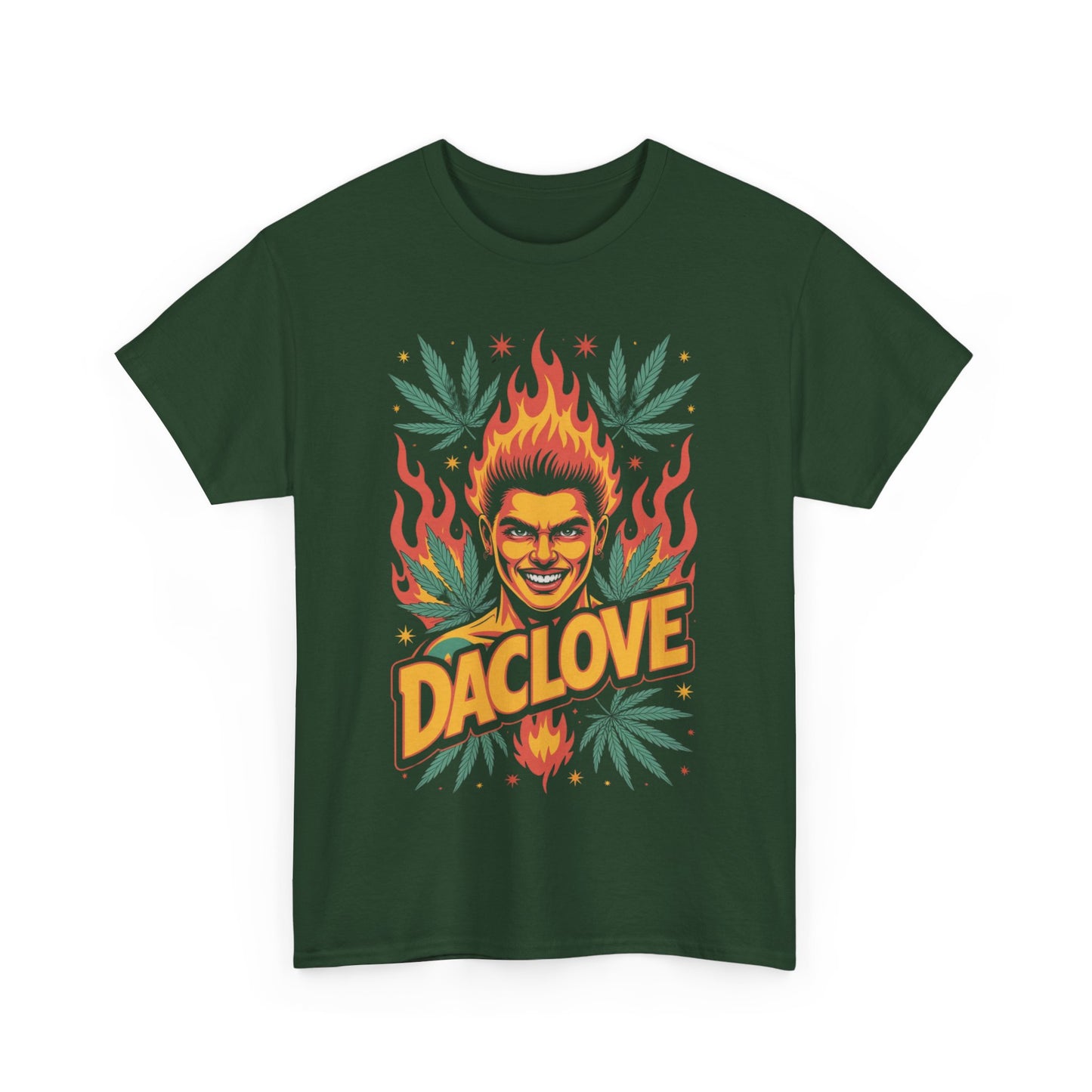 Daclove Unisex Heavy Cotton Tee - Vintage Graphic Tee, Casual Streetwear, Perfect Gift for Friends, Summer Style, Music Festival Apparel