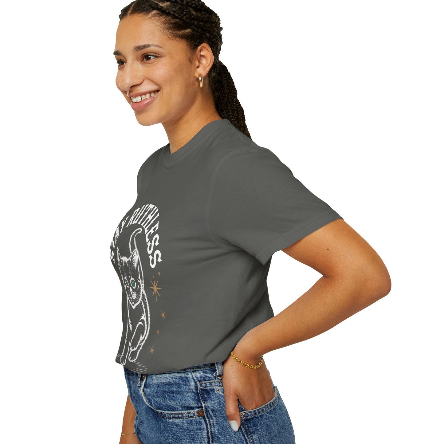 Cute Cat Graphic Tee, Unisex T-Shirt, Stay Ruthless Shirt, Pet Lover Gift, Casual Wear, Birthday Gift, Cat Mom Shirt