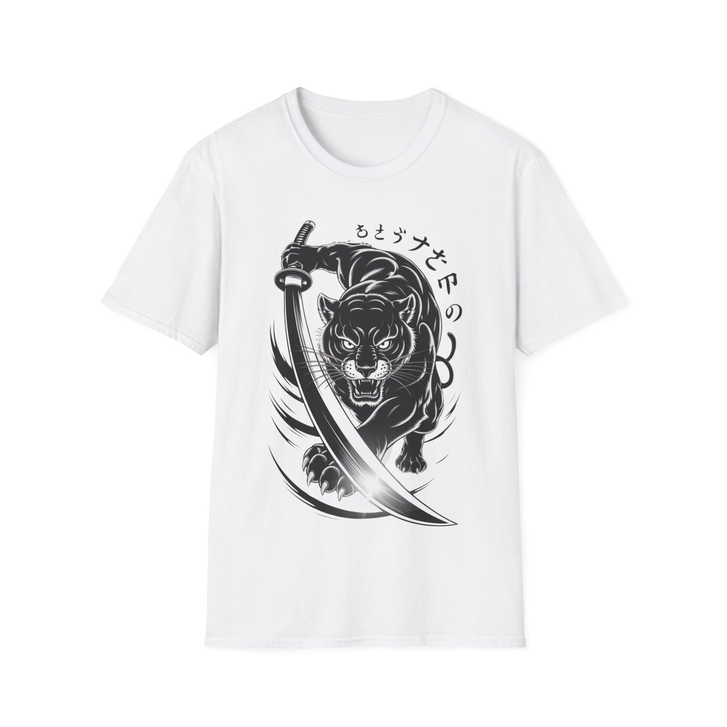Fierce Panther Graphic Tee, Unisex Softstyle T-Shirt, Animal Lover Gift, Casual Wear, Black Panther Art, Stylish T-Shirt