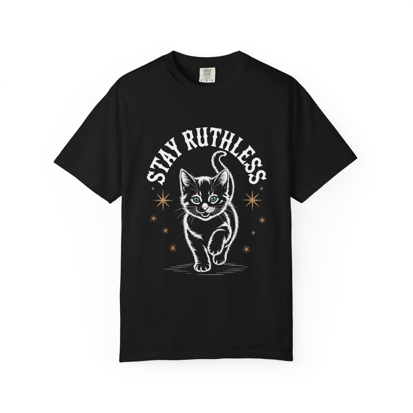 Cute Cat Graphic Tee, Unisex T-Shirt, Stay Ruthless Shirt, Pet Lover Gift, Casual Wear, Birthday Gift, Cat Mom Shirt