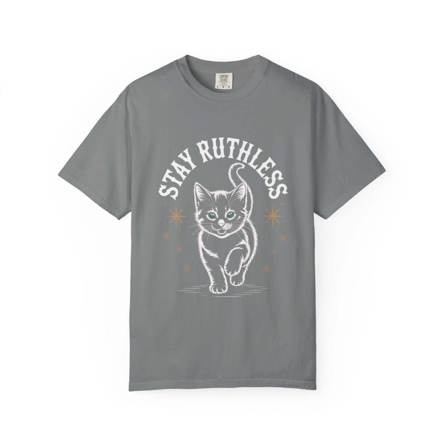Cute Cat Graphic Tee, Unisex T-Shirt, Stay Ruthless Shirt, Pet Lover Gift, Casual Wear, Birthday Gift, Cat Mom Shirt