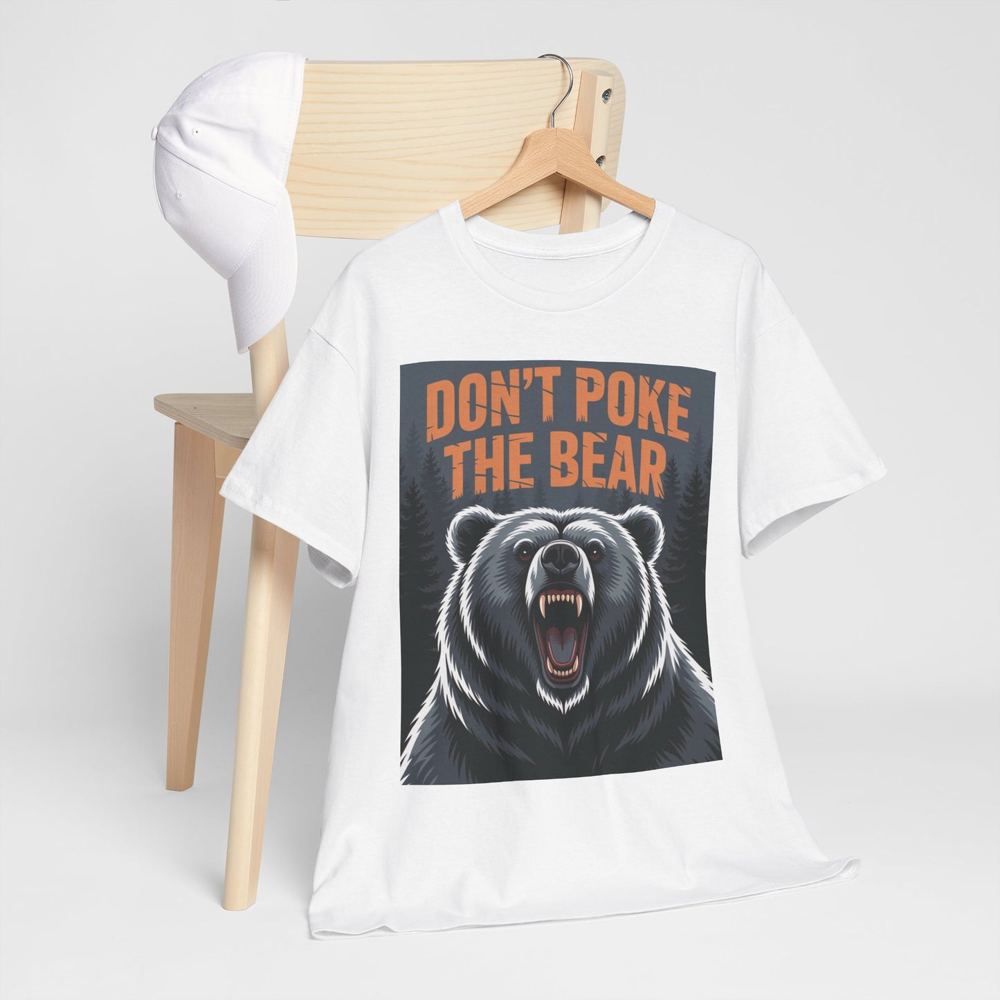 Don't Poke the Bear Unisex Heavy Cotton Tee, Funny Graphic T-Shirt, Gift for Bear Lovers, Casual Wear, Wildlife Humor Shirt