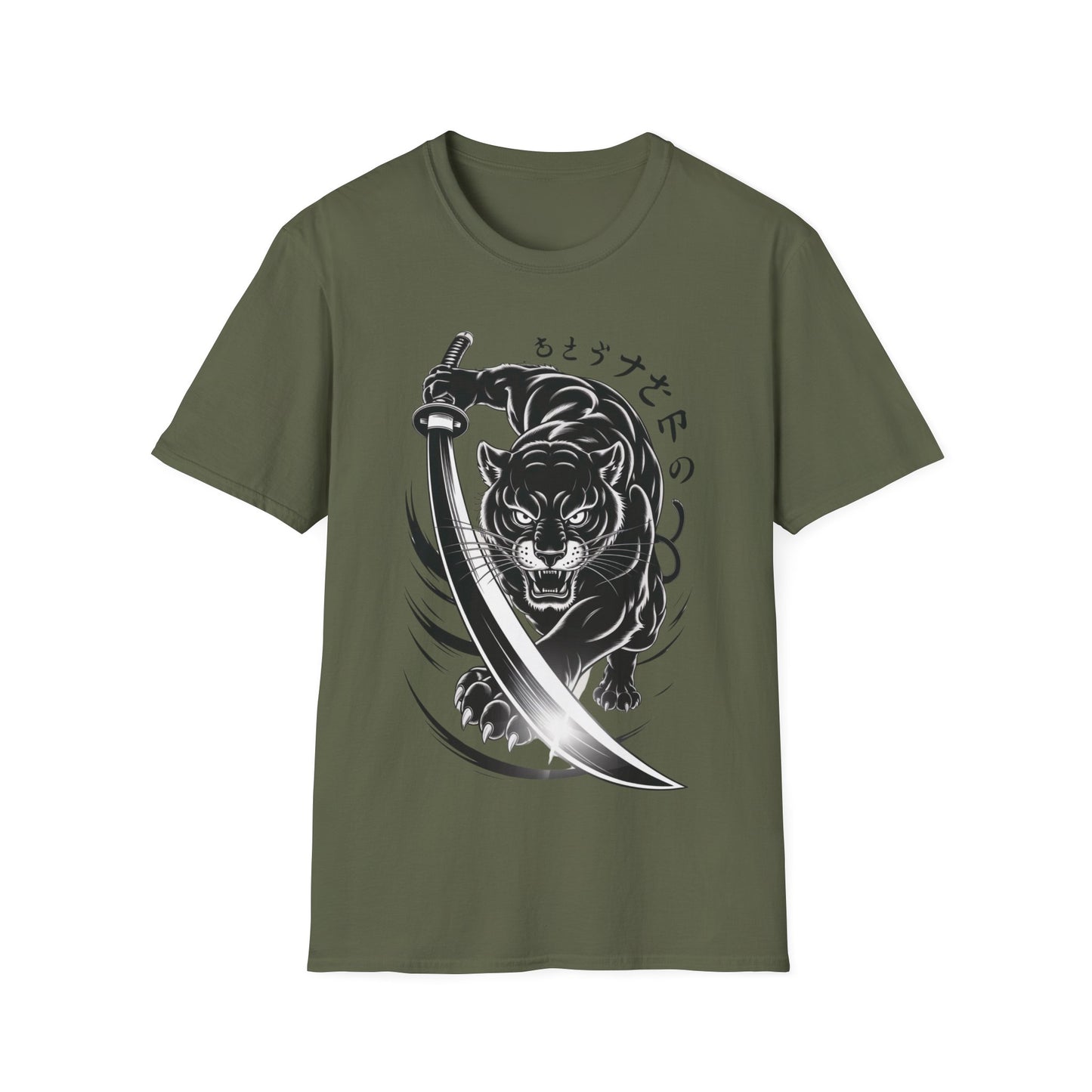 Fierce Panther Graphic Tee, Unisex Softstyle T-Shirt, Animal Lover Gift, Casual Wear, Black Panther Art, Stylish T-Shirt