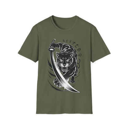 Fierce Panther Graphic Tee, Unisex Softstyle T-Shirt, Animal Lover Gift, Casual Wear, Black Panther Art, Stylish T-Shirt
