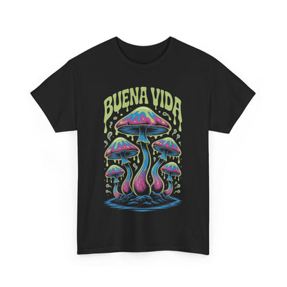 Colorful Mushroom Graphic Tee - Buena Vida Unisex Heavy Cotton Shirt, Casual Wear, Gift for Nature Lovers, Festival Apparel, Boho Style