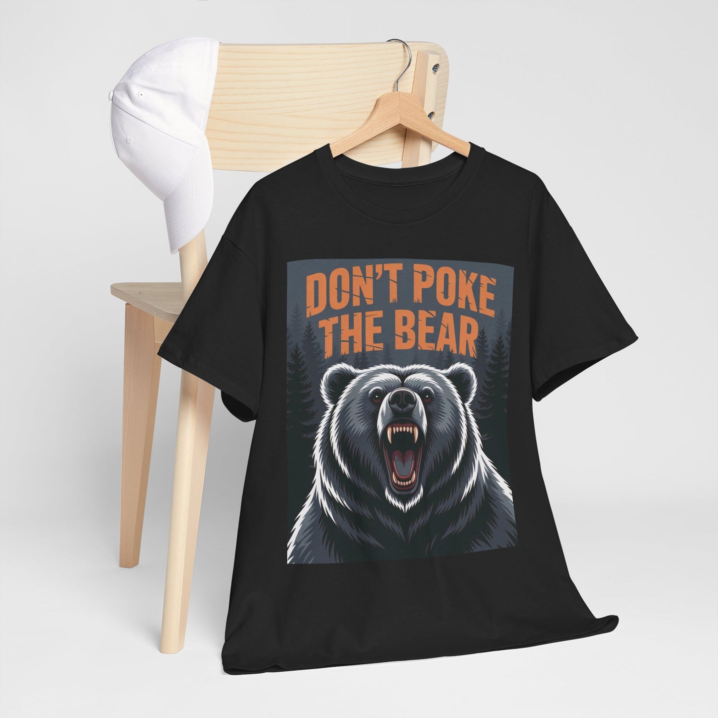 Don't Poke the Bear Unisex Heavy Cotton Tee, Funny Graphic T-Shirt, Gift for Bear Lovers, Casual Wear, Wildlife Humor Shirt