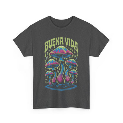 Colorful Mushroom Graphic Tee - Buena Vida Unisex Heavy Cotton Shirt, Casual Wear, Gift for Nature Lovers, Festival Apparel, Boho Style
