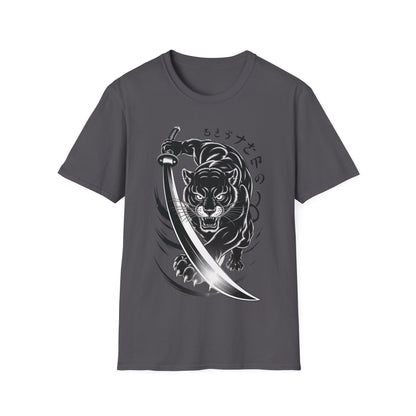 Fierce Panther Graphic Tee, Unisex Softstyle T-Shirt, Animal Lover Gift, Casual Wear, Black Panther Art, Stylish T-Shirt