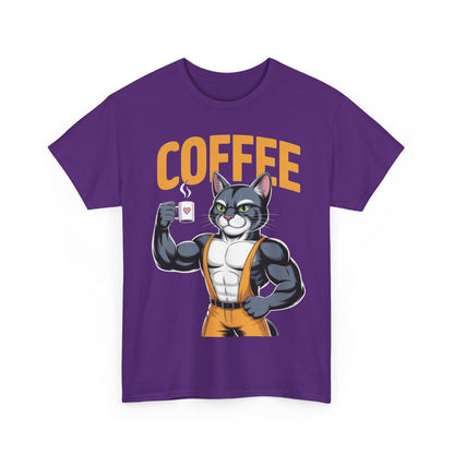 Coffee Cat Unisex Heavy Cotton Tee - Cute Cat T-Shirt, Fitness Fun Apparel, Gift for Cat Lovers, Perfect for Coffee Lovers, Humorous [...]