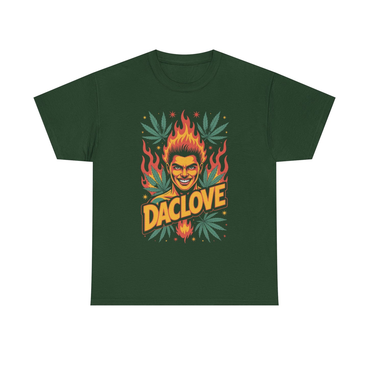 Daclove Unisex Heavy Cotton Tee - Vintage Graphic Tee, Casual Streetwear, Perfect Gift for Friends, Summer Style, Music Festival Apparel