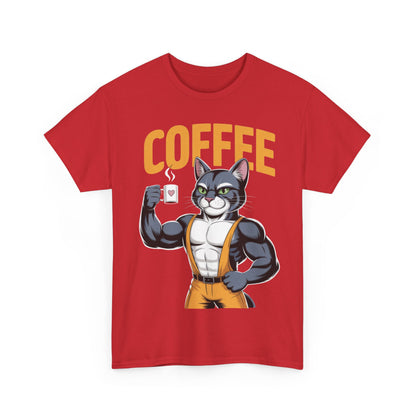 Coffee Cat Unisex Heavy Cotton Tee - Cute Cat T-Shirt, Fitness Fun Apparel, Gift for Cat Lovers, Perfect for Coffee Lovers, Humorous [...]