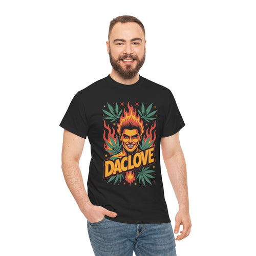 Daclove Unisex Heavy Cotton Tee - Vintage Graphic Tee, Casual Streetwear, Perfect Gift for Friends, Summer Style, Music Festival Apparel