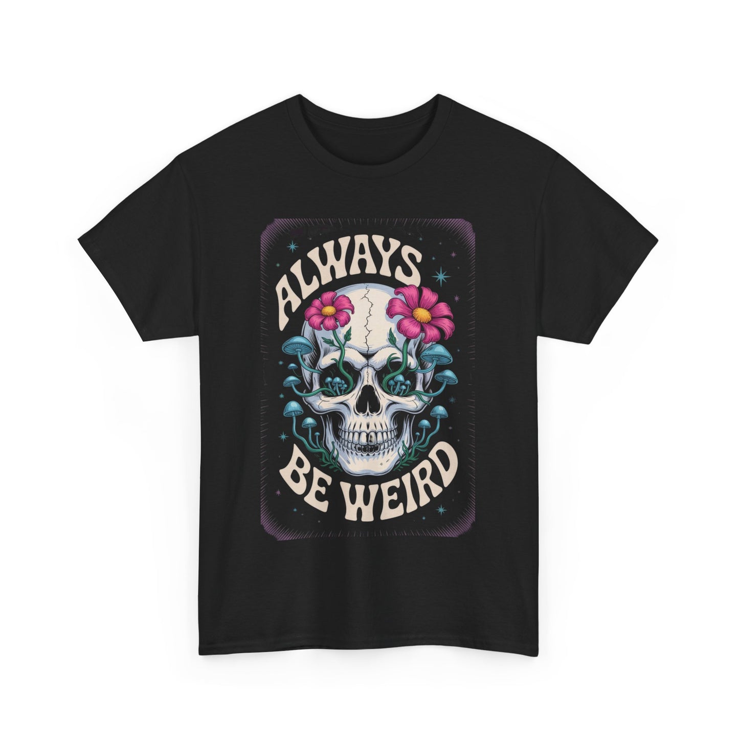 Always Be Weird Graphic Tee, Unisex Cotton T-Shirt for Unique Style, Trendy Gift for Music Lovers, Halloween Apparel, Quirky Fashion