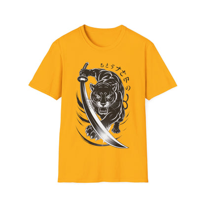 Fierce Panther Graphic Tee, Unisex Softstyle T-Shirt, Animal Lover Gift, Casual Wear, Black Panther Art, Stylish T-Shirt