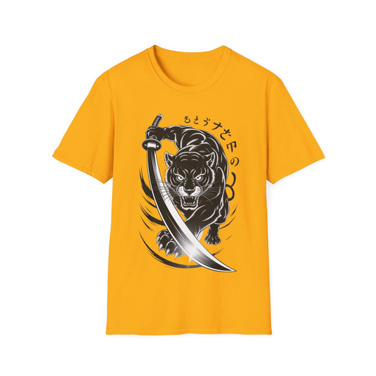 Fierce Panther Graphic Tee, Unisex Softstyle T-Shirt, Animal Lover Gift, Casual Wear, Black Panther Art, Stylish T-Shirt