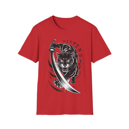 Fierce Panther Graphic Tee, Unisex Softstyle T-Shirt, Animal Lover Gift, Casual Wear, Black Panther Art, Stylish T-Shirt