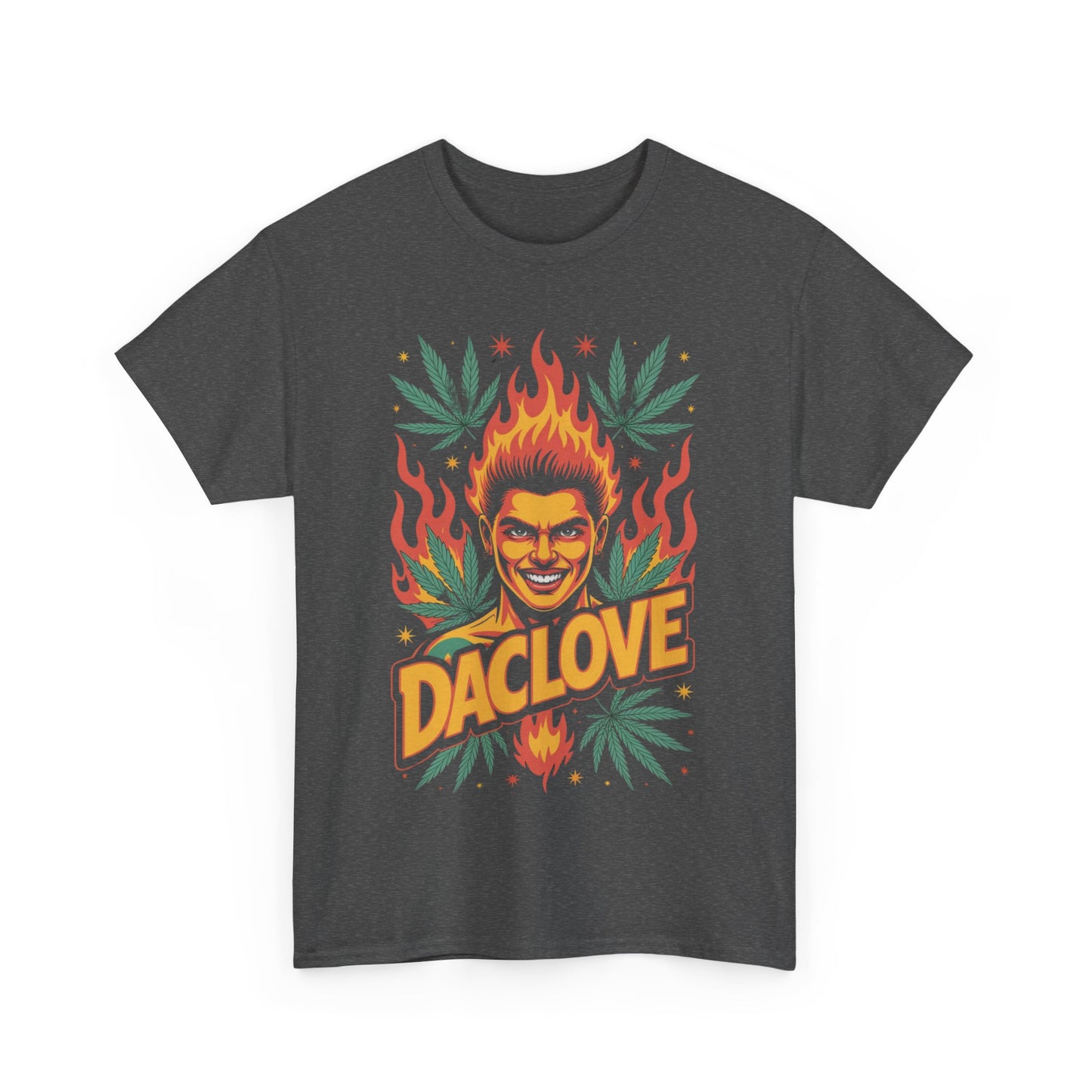 Daclove Unisex Heavy Cotton Tee - Vintage Graphic Tee, Casual Streetwear, Perfect Gift for Friends, Summer Style, Music Festival Apparel