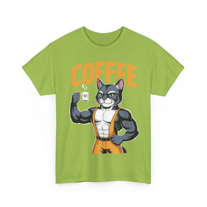 Coffee Cat Unisex Heavy Cotton Tee - Cute Cat T-Shirt, Fitness Fun Apparel, Gift for Cat Lovers, Perfect for Coffee Lovers, Humorous [...]