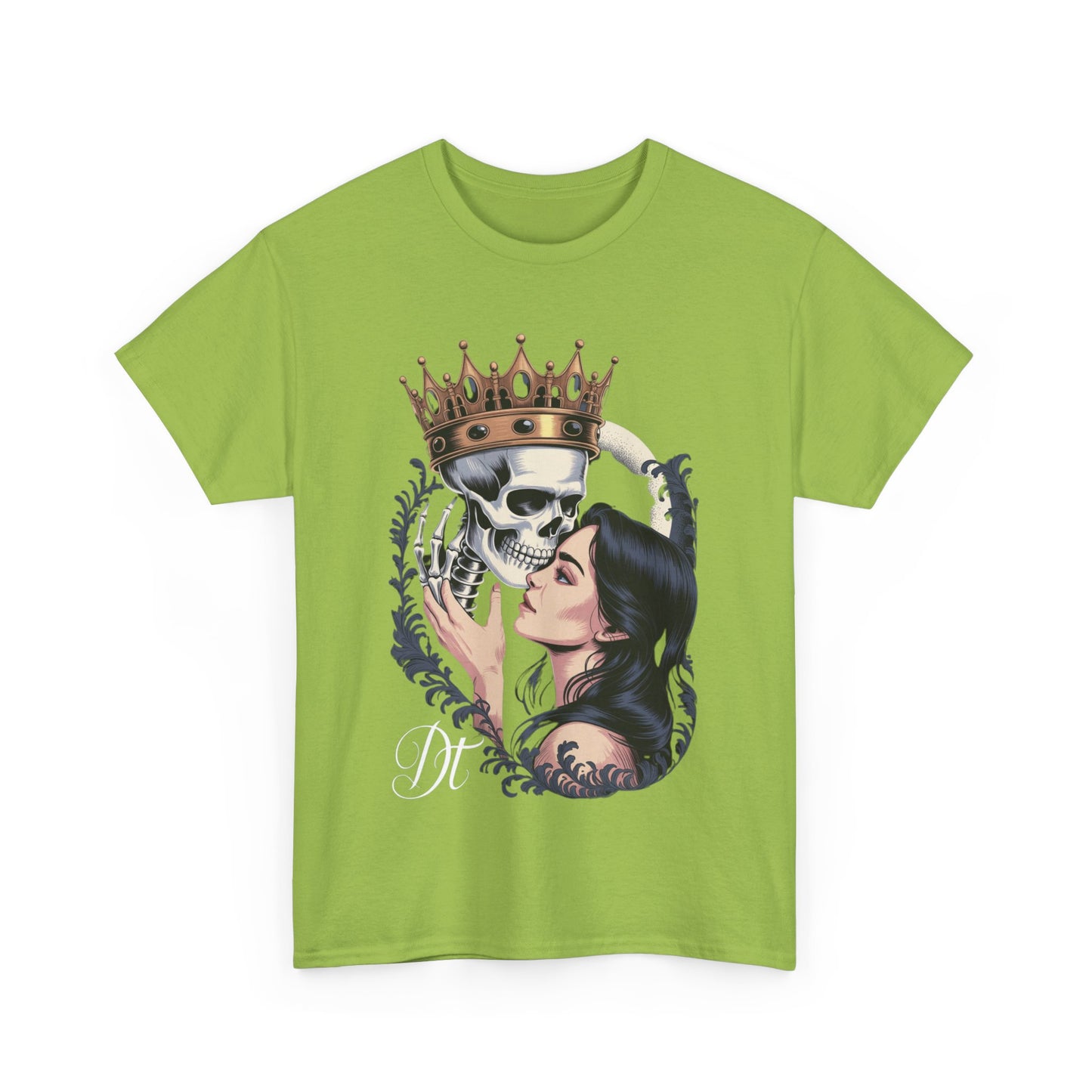 Gothic Skull Kiss T-Shirt, Unisex Tee for Halloween, Alternative Fashion, Edgy Gifts, Casual Wear, Unique Graphic Tee
