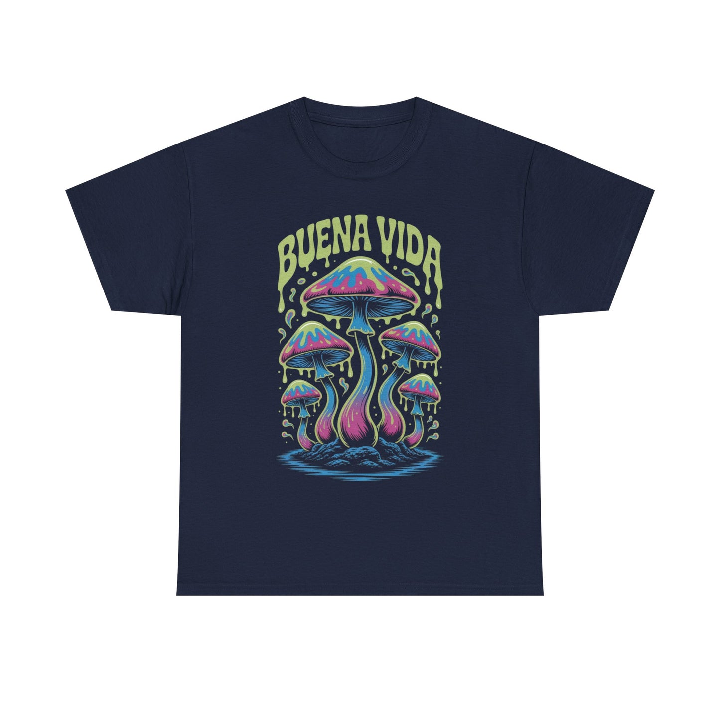 Colorful Mushroom Graphic Tee - Buena Vida Unisex Heavy Cotton Shirt, Casual Wear, Gift for Nature Lovers, Festival Apparel, Boho Style