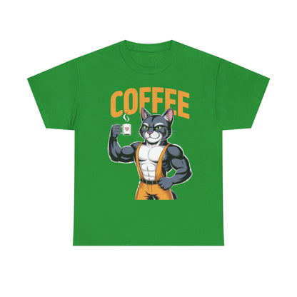 Coffee Cat Unisex Heavy Cotton Tee - Cute Cat T-Shirt, Fitness Fun Apparel, Gift for Cat Lovers, Perfect for Coffee Lovers, Humorous [...]