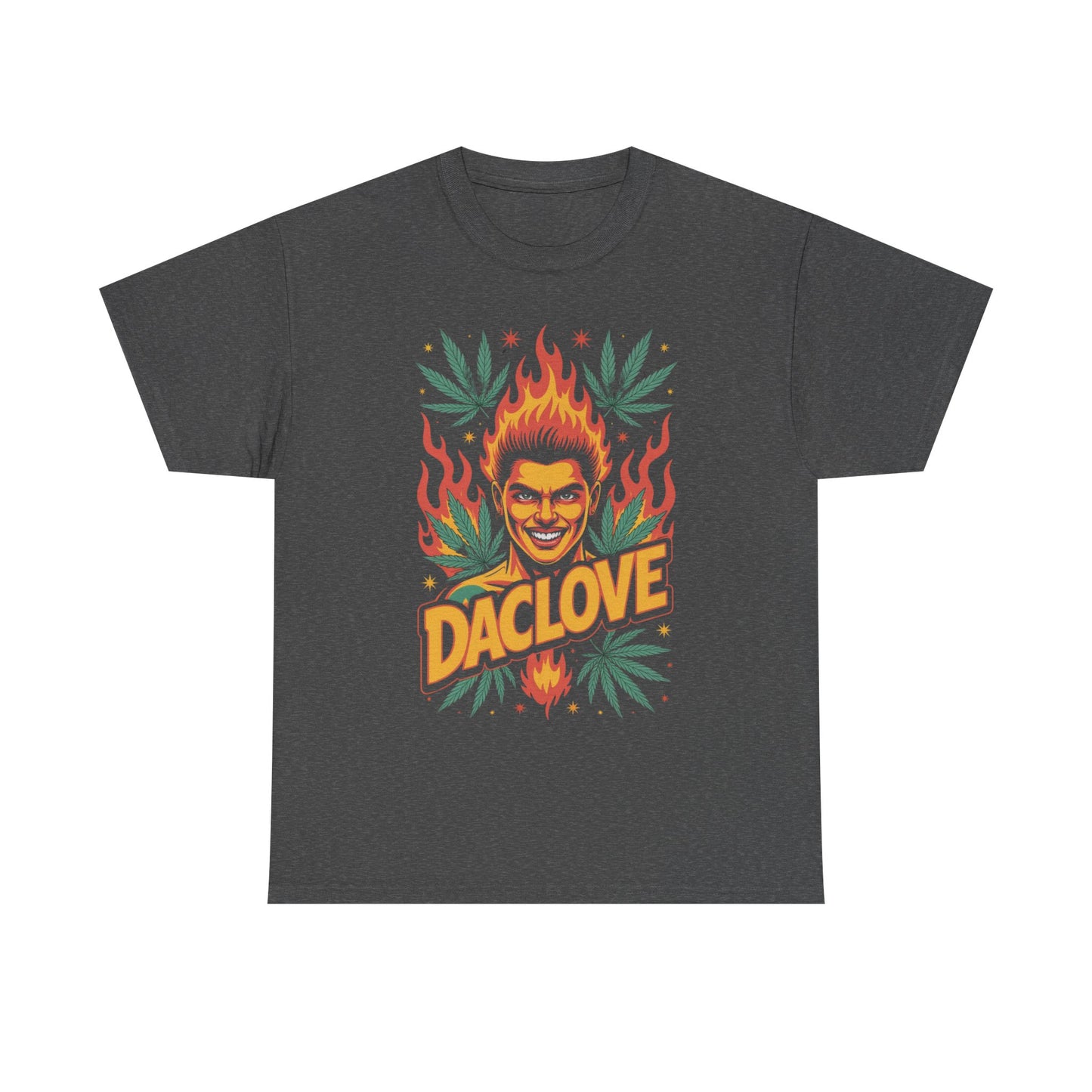 Daclove Unisex Heavy Cotton Tee - Vintage Graphic Tee, Casual Streetwear, Perfect Gift for Friends, Summer Style, Music Festival Apparel