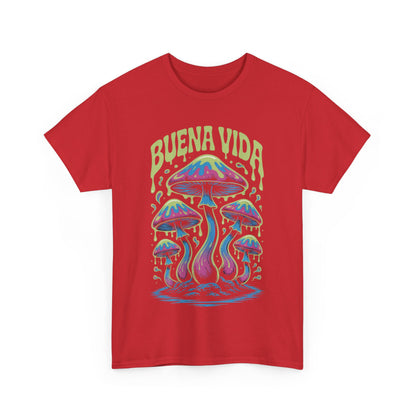 Colorful Mushroom Graphic Tee - Buena Vida Unisex Heavy Cotton Shirt, Casual Wear, Gift for Nature Lovers, Festival Apparel, Boho Style