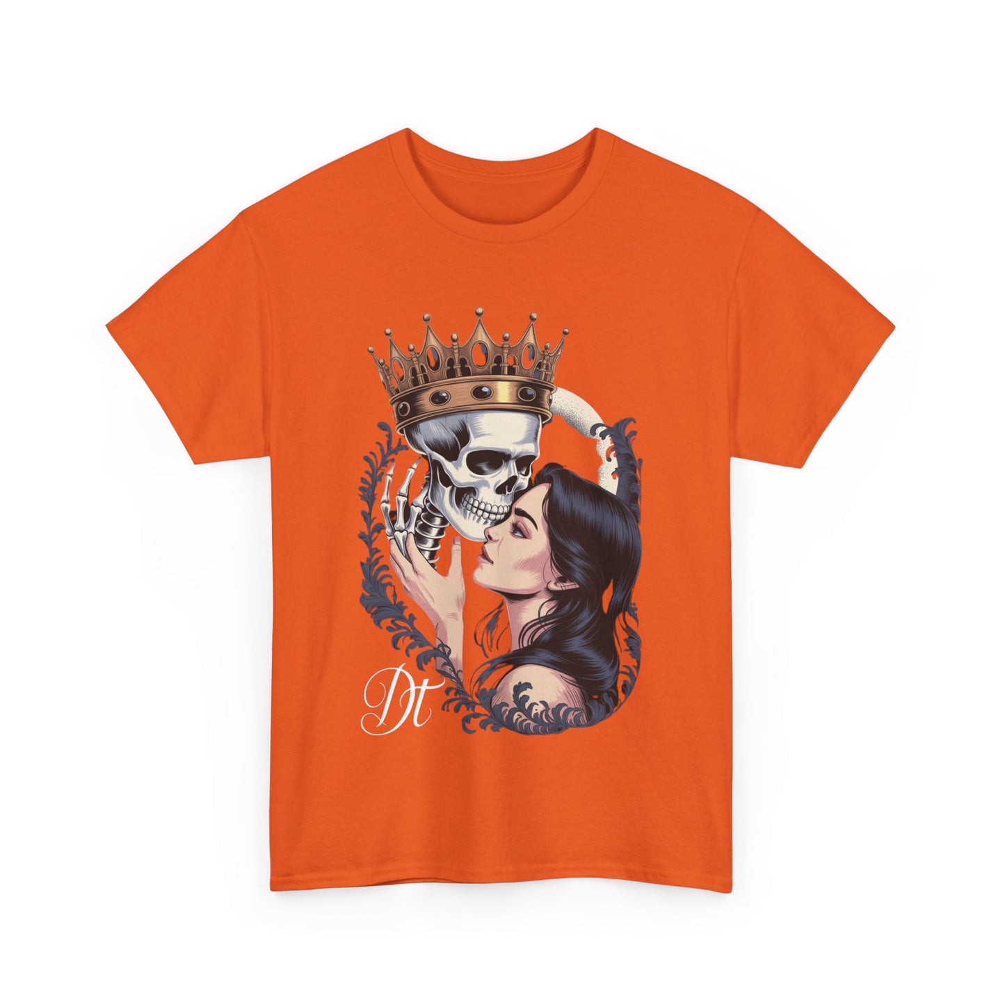 Gothic Skull Kiss T-Shirt, Unisex Tee for Halloween, Alternative Fashion, Edgy Gifts, Casual Wear, Unique Graphic Tee