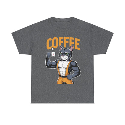 Coffee Cat Unisex Heavy Cotton Tee - Cute Cat T-Shirt, Fitness Fun Apparel, Gift for Cat Lovers, Perfect for Coffee Lovers, Humorous [...]