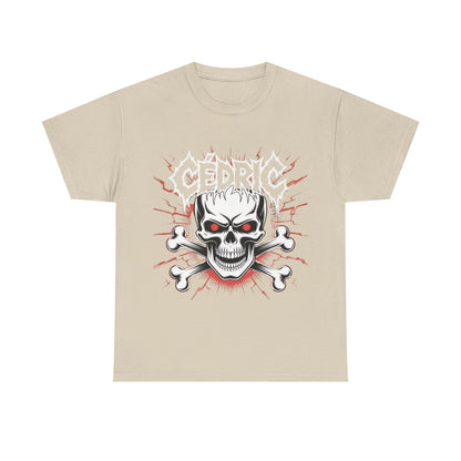 Skull and Crossbones Heavy Cotton Tee, Unisex T-Shirt, Edgy Graphic Tee, Casual Wear, Gift for Rebels, Halloween, Alternative Fashion