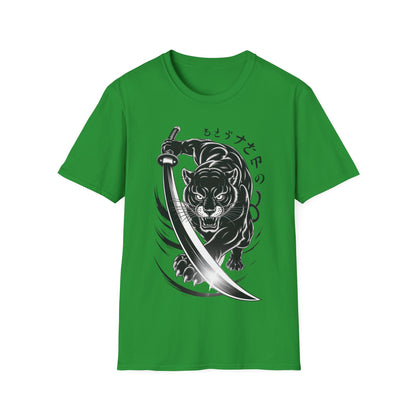 Fierce Panther Graphic Tee, Unisex Softstyle T-Shirt, Animal Lover Gift, Casual Wear, Black Panther Art, Stylish T-Shirt