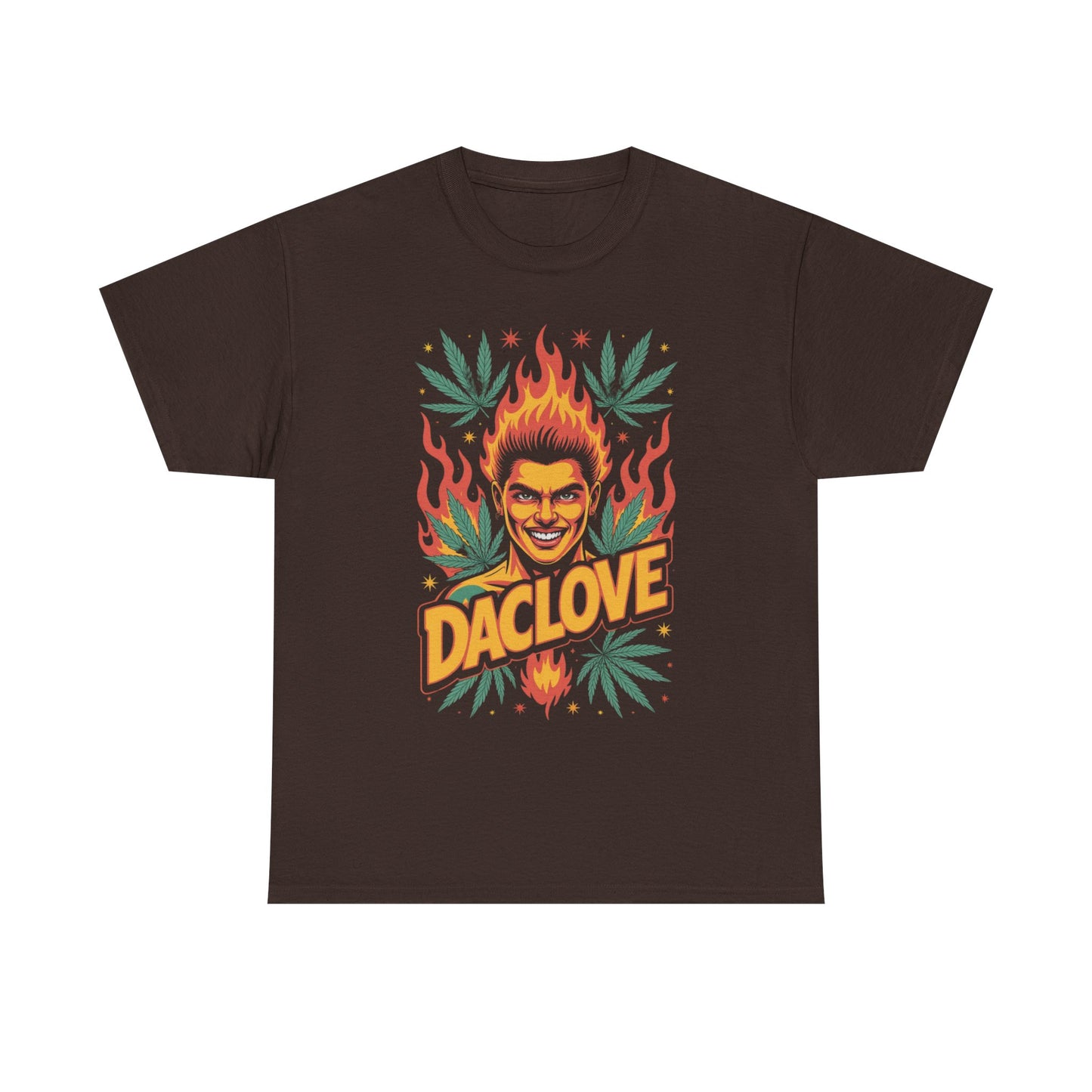 Daclove Unisex Heavy Cotton Tee - Vintage Graphic Tee, Casual Streetwear, Perfect Gift for Friends, Summer Style, Music Festival Apparel
