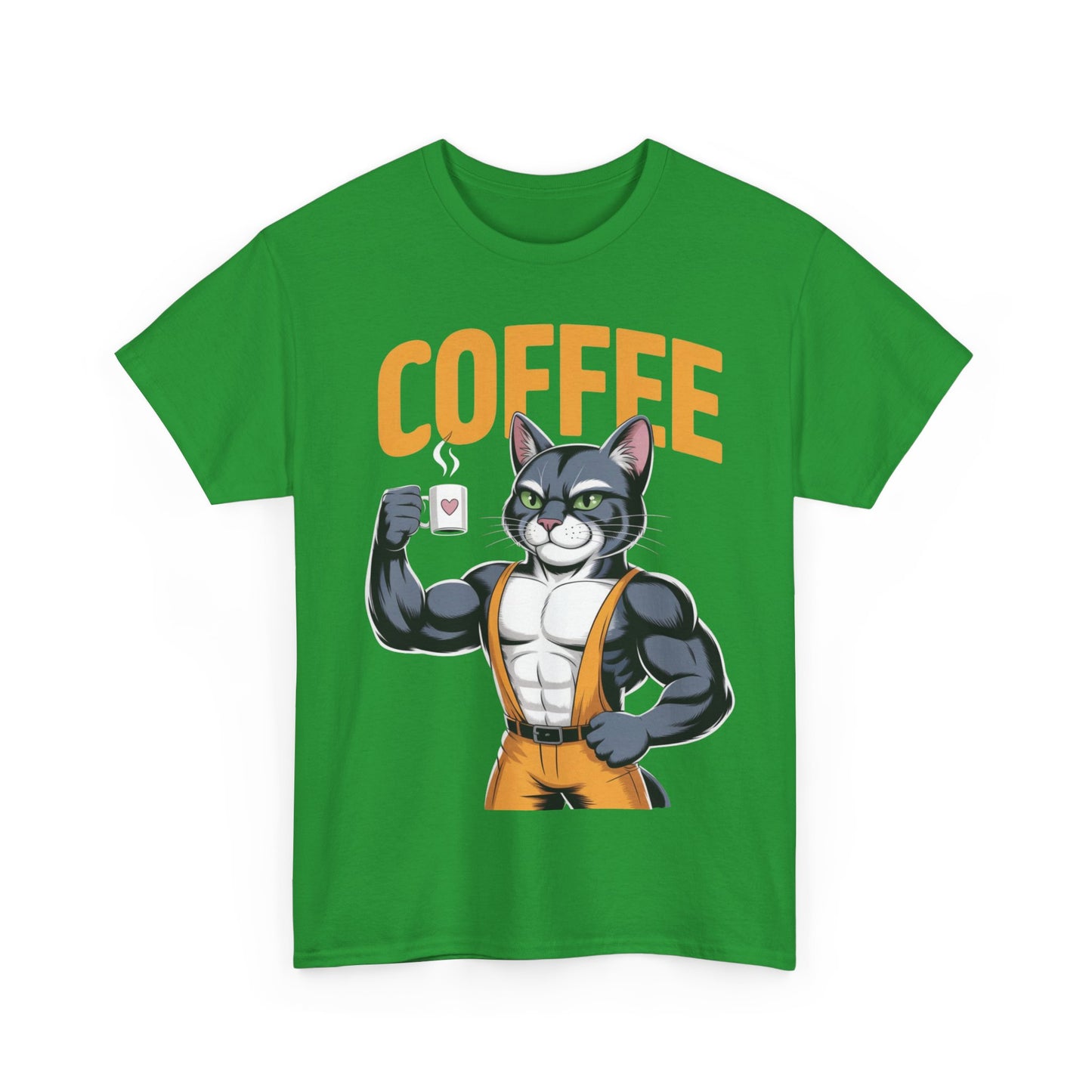 Coffee Cat Unisex Heavy Cotton Tee - Cute Cat T-Shirt, Fitness Fun Apparel, Gift for Cat Lovers, Perfect for Coffee Lovers, Humorous [...]