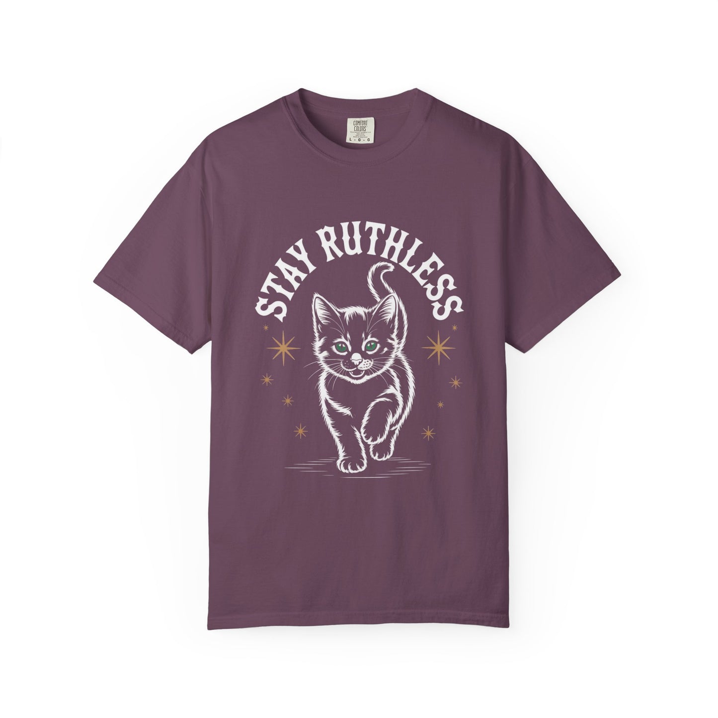 Cute Cat Graphic Tee, Unisex T-Shirt, Stay Ruthless Shirt, Pet Lover Gift, Casual Wear, Birthday Gift, Cat Mom Shirt