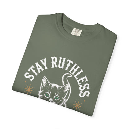 Cute Cat Graphic Tee, Unisex T-Shirt, Stay Ruthless Shirt, Pet Lover Gift, Casual Wear, Birthday Gift, Cat Mom Shirt