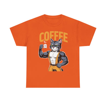 Coffee Cat Unisex Heavy Cotton Tee - Cute Cat T-Shirt, Fitness Fun Apparel, Gift for Cat Lovers, Perfect for Coffee Lovers, Humorous [...]