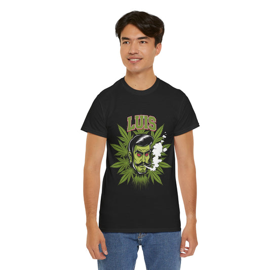 Unisex Graphic Tee with 'LUIS' Design, Vintage Style, Cannabis-Inspired Fashion, Gift for Him, Streetwear, Casual Everyday Wear