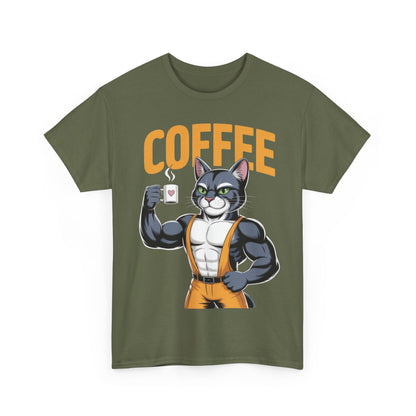 Coffee Cat Unisex Heavy Cotton Tee - Cute Cat T-Shirt, Fitness Fun Apparel, Gift for Cat Lovers, Perfect for Coffee Lovers, Humorous [...]
