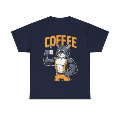 Coffee Cat Unisex Heavy Cotton Tee - Cute Cat T-Shirt, Fitness Fun Apparel, Gift for Cat Lovers, Perfect for Coffee Lovers, Humorous [...]