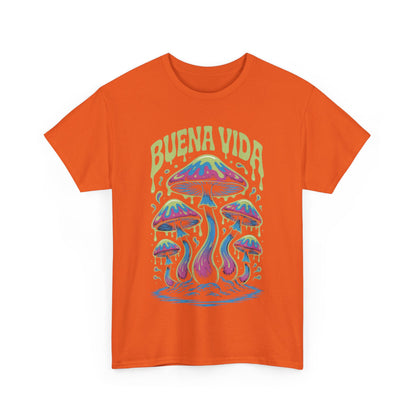 Colorful Mushroom Graphic Tee - Buena Vida Unisex Heavy Cotton Shirt, Casual Wear, Gift for Nature Lovers, Festival Apparel, Boho Style