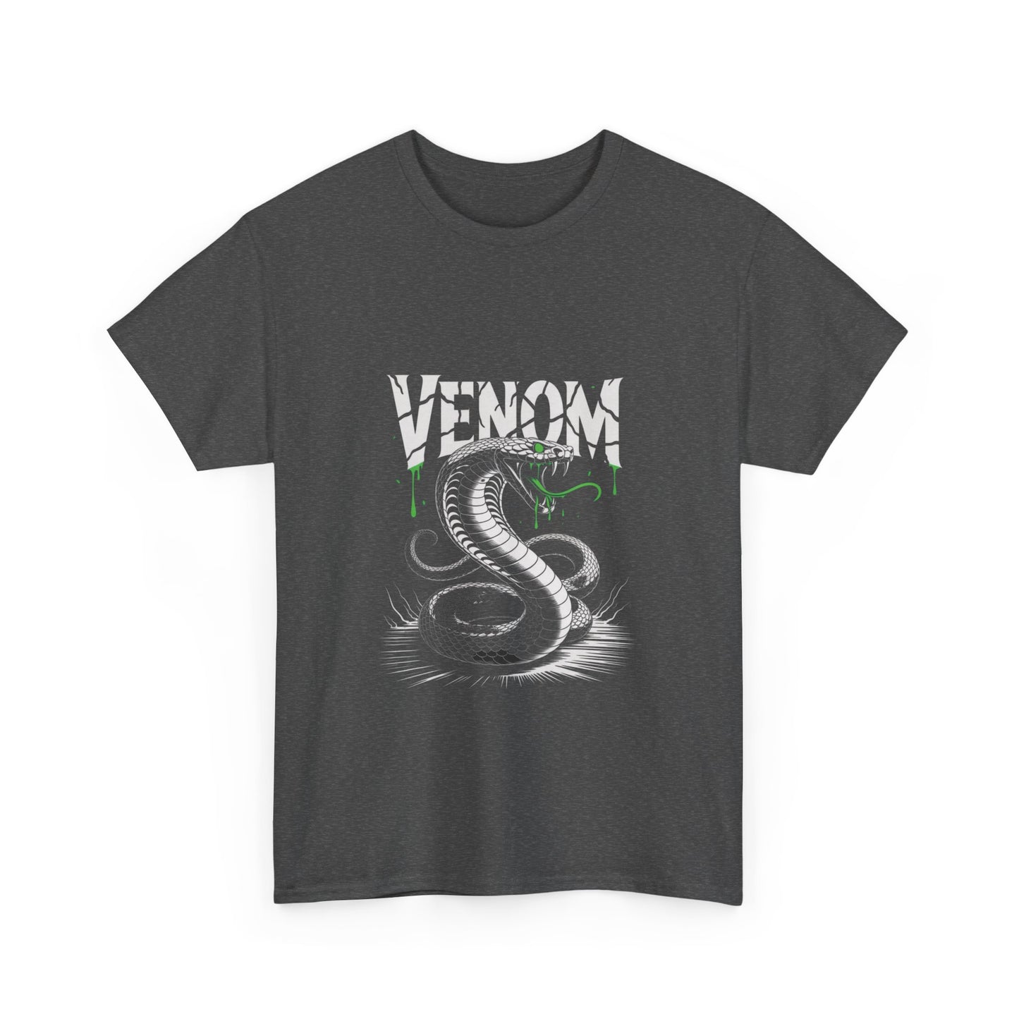 Venom Graphic Unisex Heavy Cotton Tee, Gamer Gift, Halloween Costume Tee, Casual Streetwear, Comic Lovers Apparel