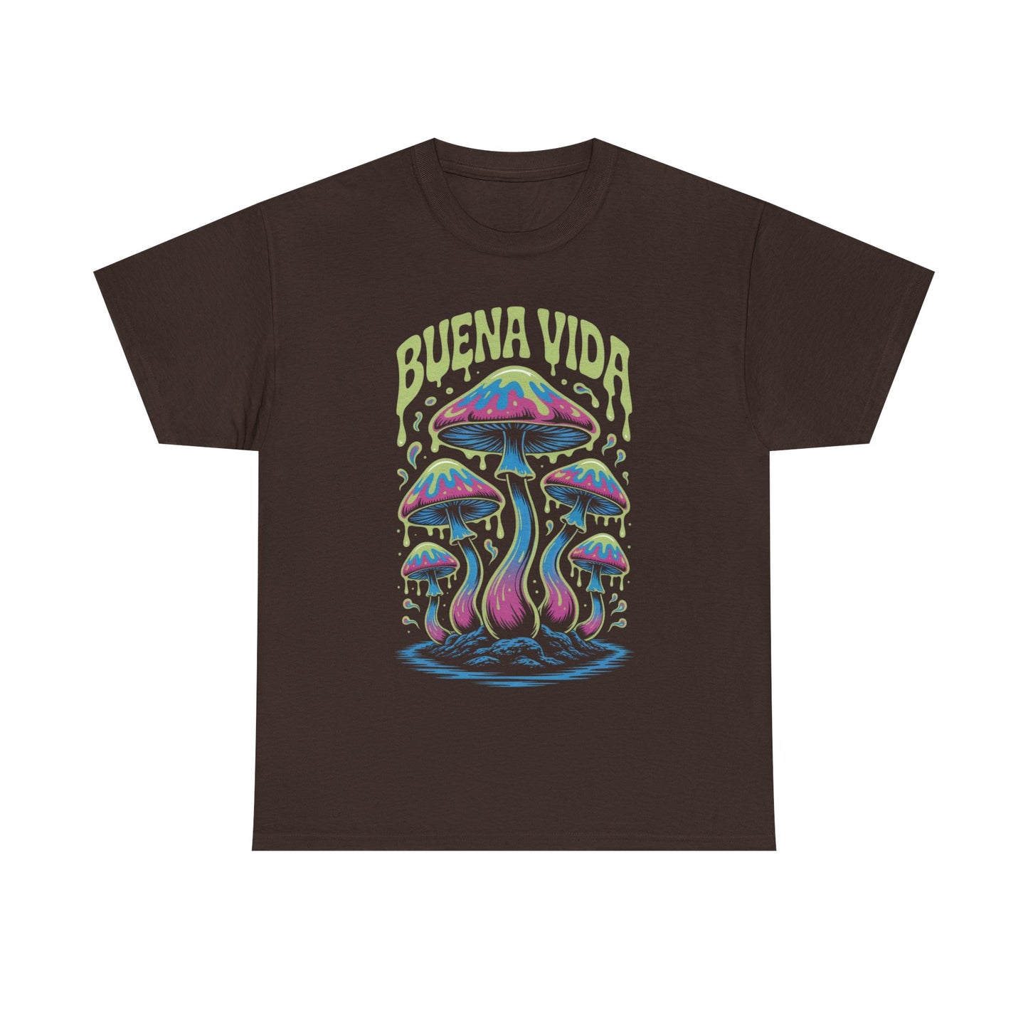 Colorful Mushroom Graphic Tee - Buena Vida Unisex Heavy Cotton Shirt, Casual Wear, Gift for Nature Lovers, Festival Apparel, Boho Style