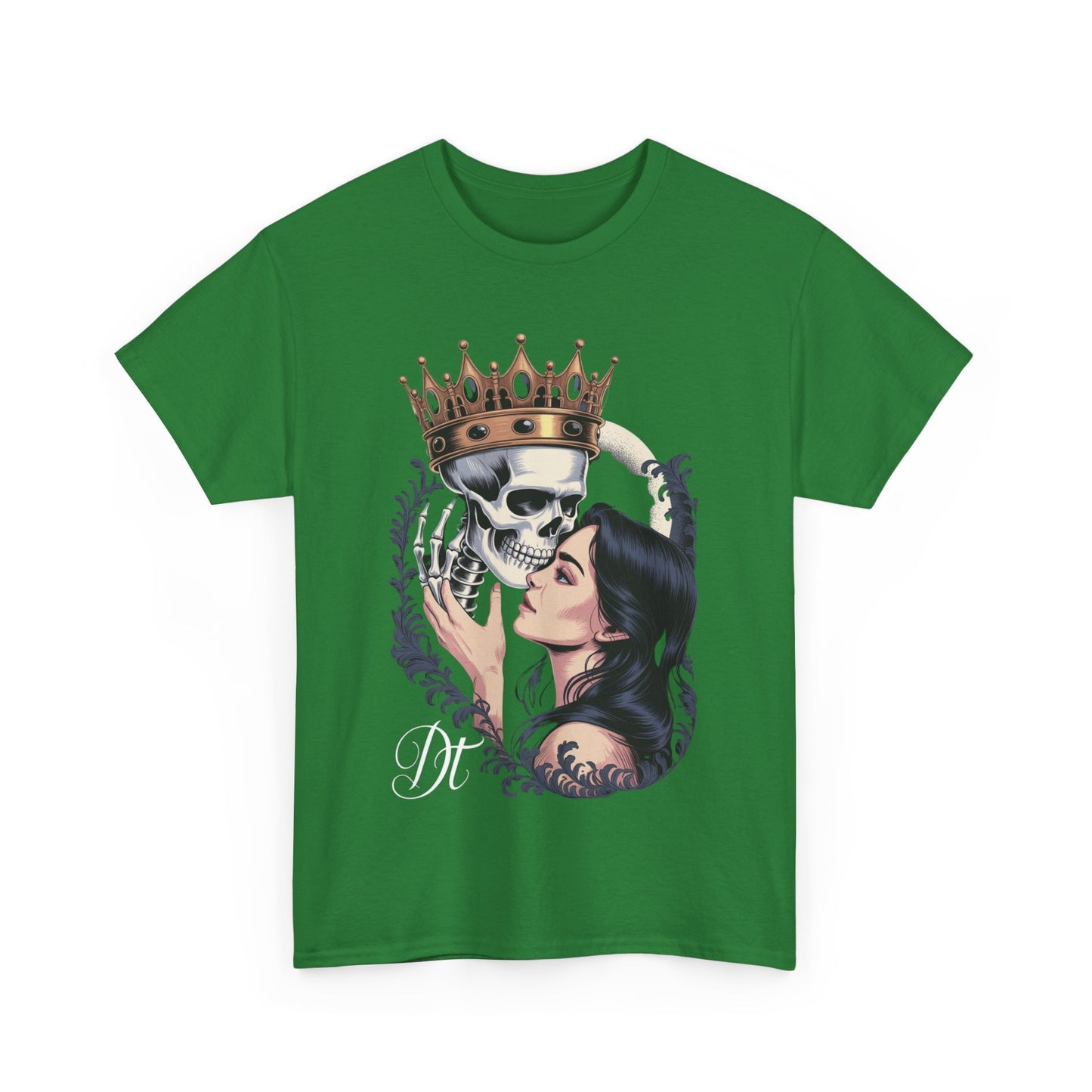 Gothic Skull Kiss T-Shirt, Unisex Tee for Halloween, Alternative Fashion, Edgy Gifts, Casual Wear, Unique Graphic Tee