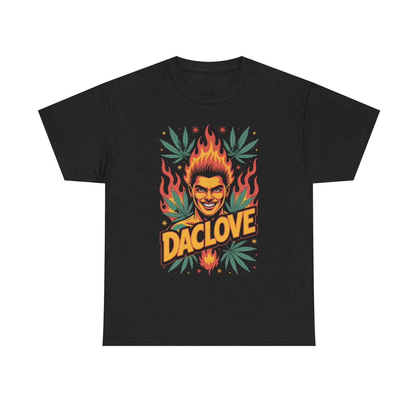 Daclove Unisex Heavy Cotton Tee - Vintage Graphic Tee, Casual Streetwear, Perfect Gift for Friends, Summer Style, Music Festival Apparel