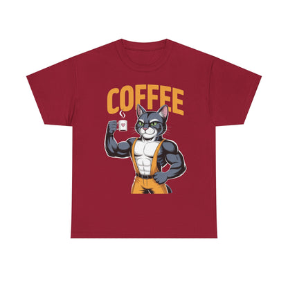 Coffee Cat Unisex Heavy Cotton Tee - Cute Cat T-Shirt, Fitness Fun Apparel, Gift for Cat Lovers, Perfect for Coffee Lovers, Humorous [...]