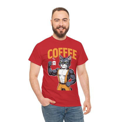 Coffee Cat Unisex Heavy Cotton Tee - Cute Cat T-Shirt, Fitness Fun Apparel, Gift for Cat Lovers, Perfect for Coffee Lovers, Humorous [...]