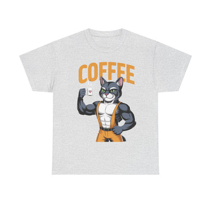 Coffee Cat Unisex Heavy Cotton Tee - Cute Cat T-Shirt, Fitness Fun Apparel, Gift for Cat Lovers, Perfect for Coffee Lovers, Humorous [...]