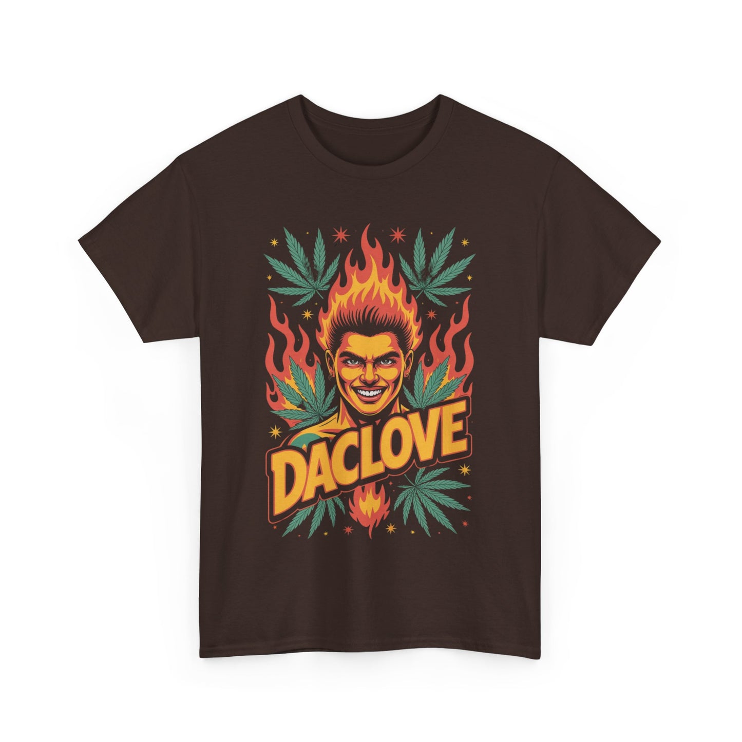 Daclove Unisex Heavy Cotton Tee - Vintage Graphic Tee, Casual Streetwear, Perfect Gift for Friends, Summer Style, Music Festival Apparel